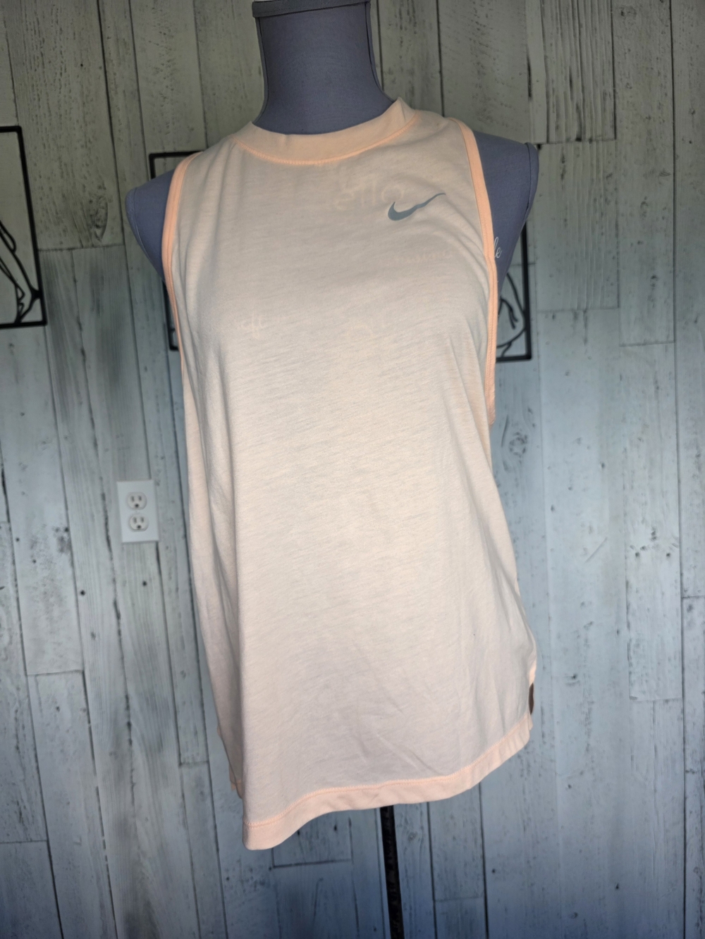 Nike Dri-FIT Running Tank Top Peach Racerback Size Large
